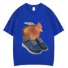 Funny Meme Chicken With Shoes Printed T Shirt Unisex Unisex Casual Cotton Short Sleeve Tshirts Fashion Harajuku Hiphop Tshirt Top