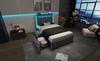 Upholstered Bed USB Type C Charging LED Lighting and 2 Drawers, Youth Bed 90x200cm Single Bed Frame, Wooden Slatted Frame, Grey (With Mattress)