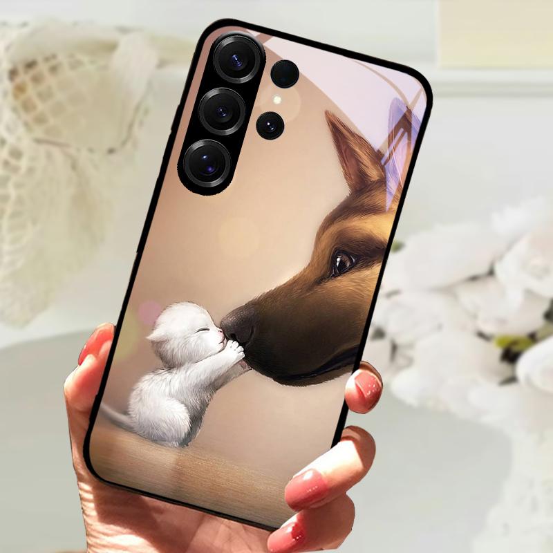 Для Samsung S24 Ultra Закаленное Стекло Задняя Крышка Чехол Для Galaxy S20 S21 S22 S23 S30 Ultra Жесткий ПК Стекло Защитные Чехлы для Телефона