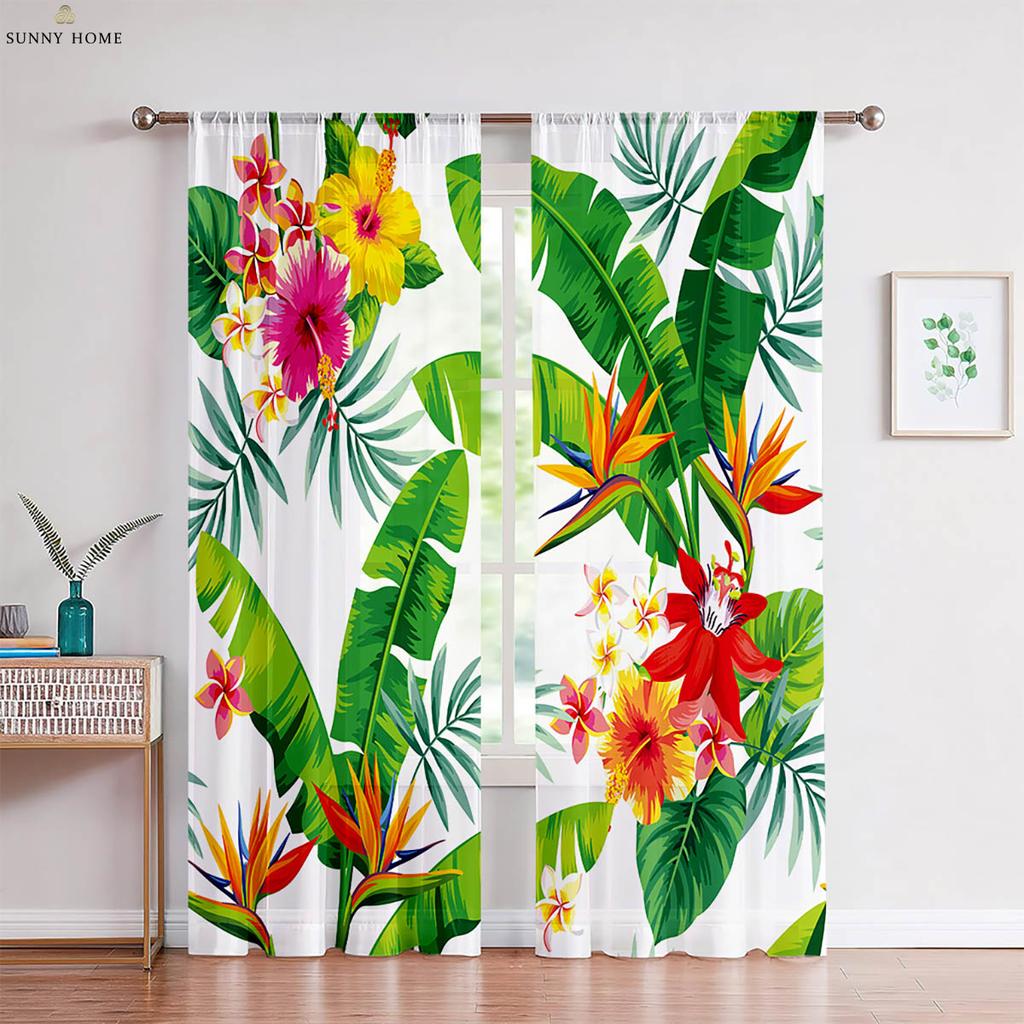 2 шт. тропическая растительность зеленые листья монстера листья 3D печать шторы спальня гостиная кухня декоративные шторы