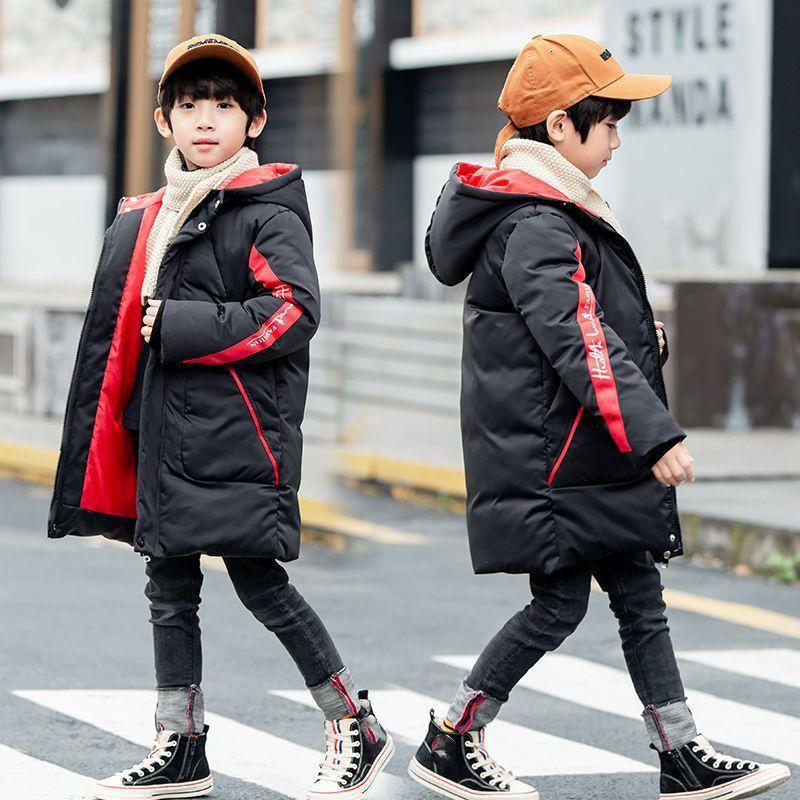 Boys Winter Cotton Coat Long Autumn and Winter Children's Coat Thick Cotton Coat