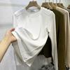 Round Neck Long-sleeved T-shirt for Women In Spring and Autumn New Style, Soft and Bright Line Inner Base Shirt Slim Body