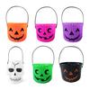 Halloween Candy Bucket Pumpkin Skull Bucket Trick or Treat Bucket with Handle for Kids Halloween Party Decoration