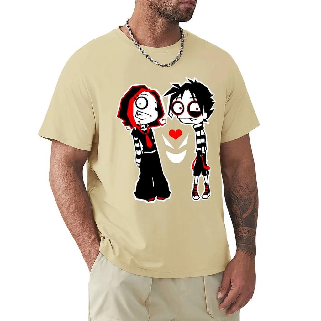 Interesting Cartoon Emo T Shirt Harajuku Short Sleeve T-shirt 100% Cotton Graphics Tshirt Tops
