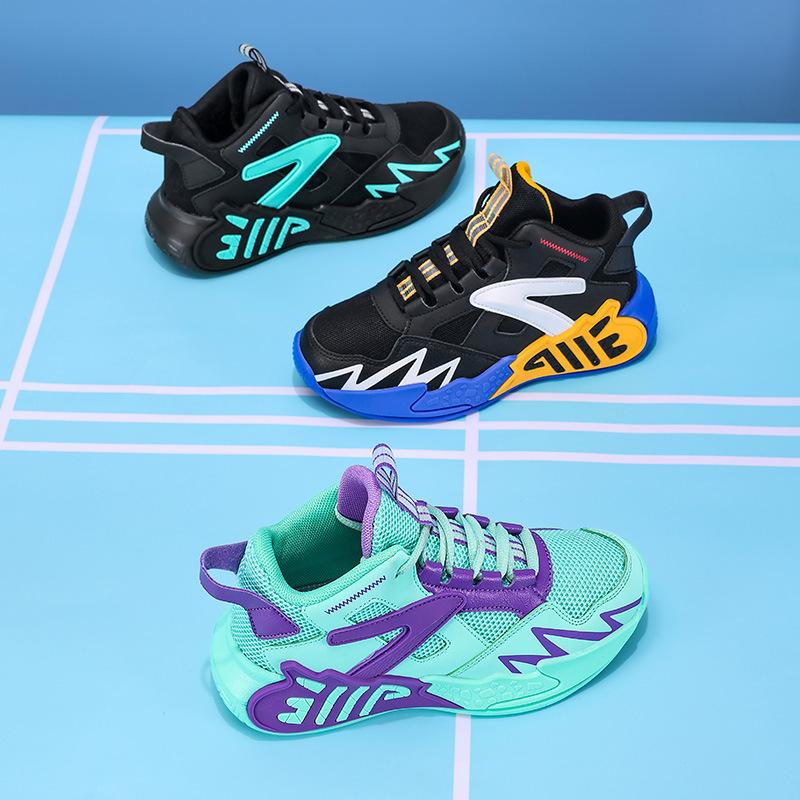 Детские баскетбольные кроссовки 2025 новые мальчиковые баскетбольные профессиональные тренировочные амортизирующие износостойкие корейская версия трендовые кроссовки