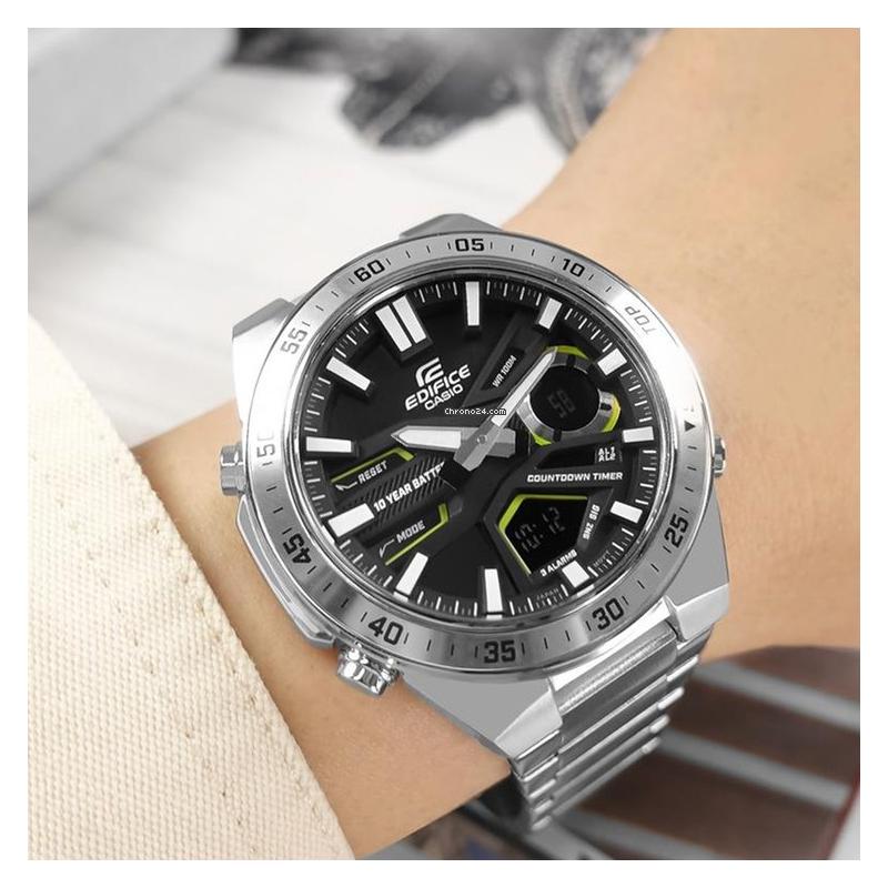 Casio Серия EDIFICE модные спортивные и повседневные водонепроницаемые кварцевые мужские часы со стальным ремешком серый циферблат EFV-C110D-1A3V