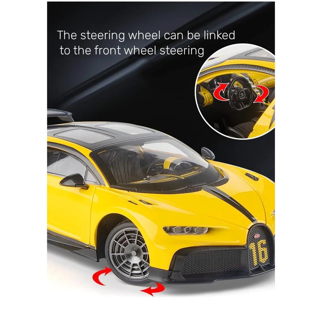 1/18 Суперкар Bugatti Chiron Сплав Литой Игрушка Масштабная Модель Автомобиля Звук и Свет Миниатюрный Транспорт Детская Игрушка Коллекция Декоративный Подарок