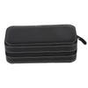 2Grids Portable Travel Watch Storage Box PU Leather Zipper Case Organizer Black