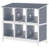 Nesting Box for Chickens, Raised Wooden Chicken Nesting Box with 6 Compartments, 2 Perches, for Small Animal Coop, 102 x 50 x 91 cm, Grey