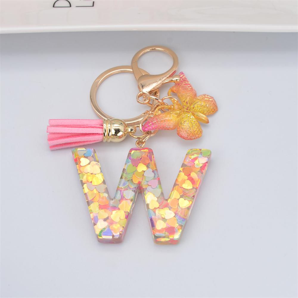 Fashion DIY A-Z Letters keychain Metal Holder Pendent Key Chain Women Car Key Ring Simple Letter Key Party Gift Jewelry