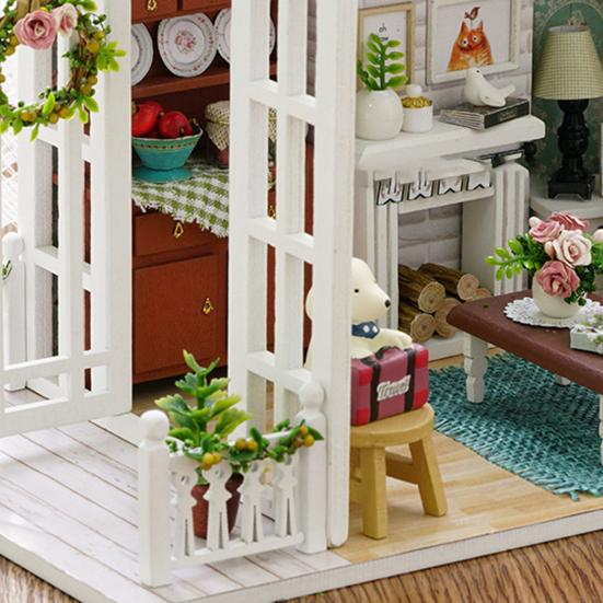 Декоративный, простой в сборке, полезный с легким кукольным домиком ручной работы, комплект мебели, детская игрушка, мини
