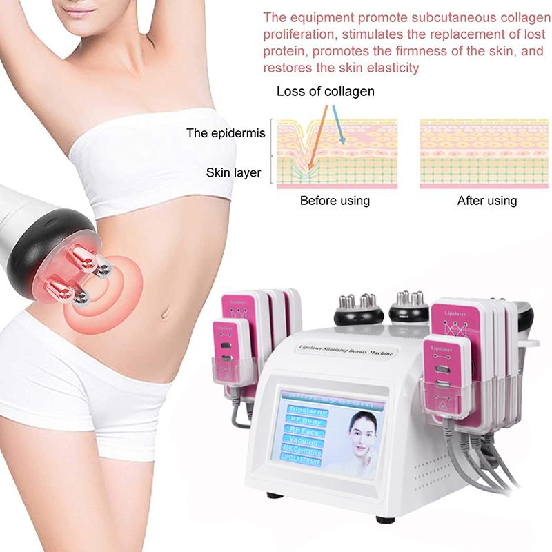 6 в 1 RF радиочастотный спа-шейпер для тела и лица 40 К машина для похудения вакуумный липо-лазерный кавитационный прибор инструмент для сжигания жира