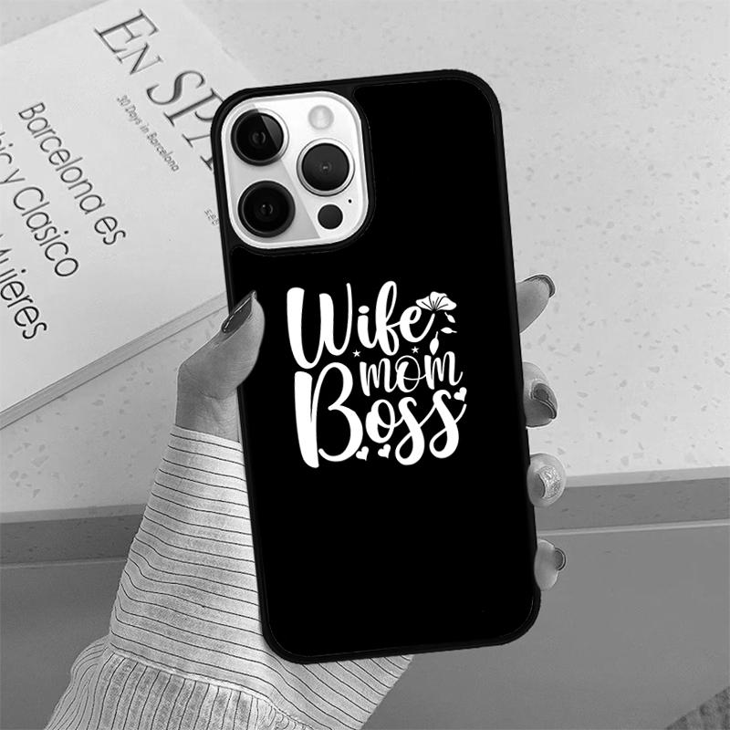 Цитаты Жена Мама Начальница Чехол для телефона для iPhone 17 Air 15 16 16e 14 13 Pro Max Coque 12 11 Pro Max Для Apple PLUS fundas
