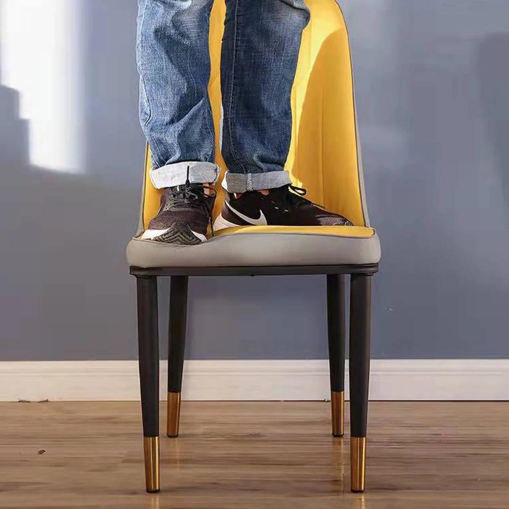 2PC Кожаный Обеденный Стул Бытовой Губчатый Стул Экономит Место Nordic Кожа Современные Простые Удобные Стулья Для Обеденной Комнаты