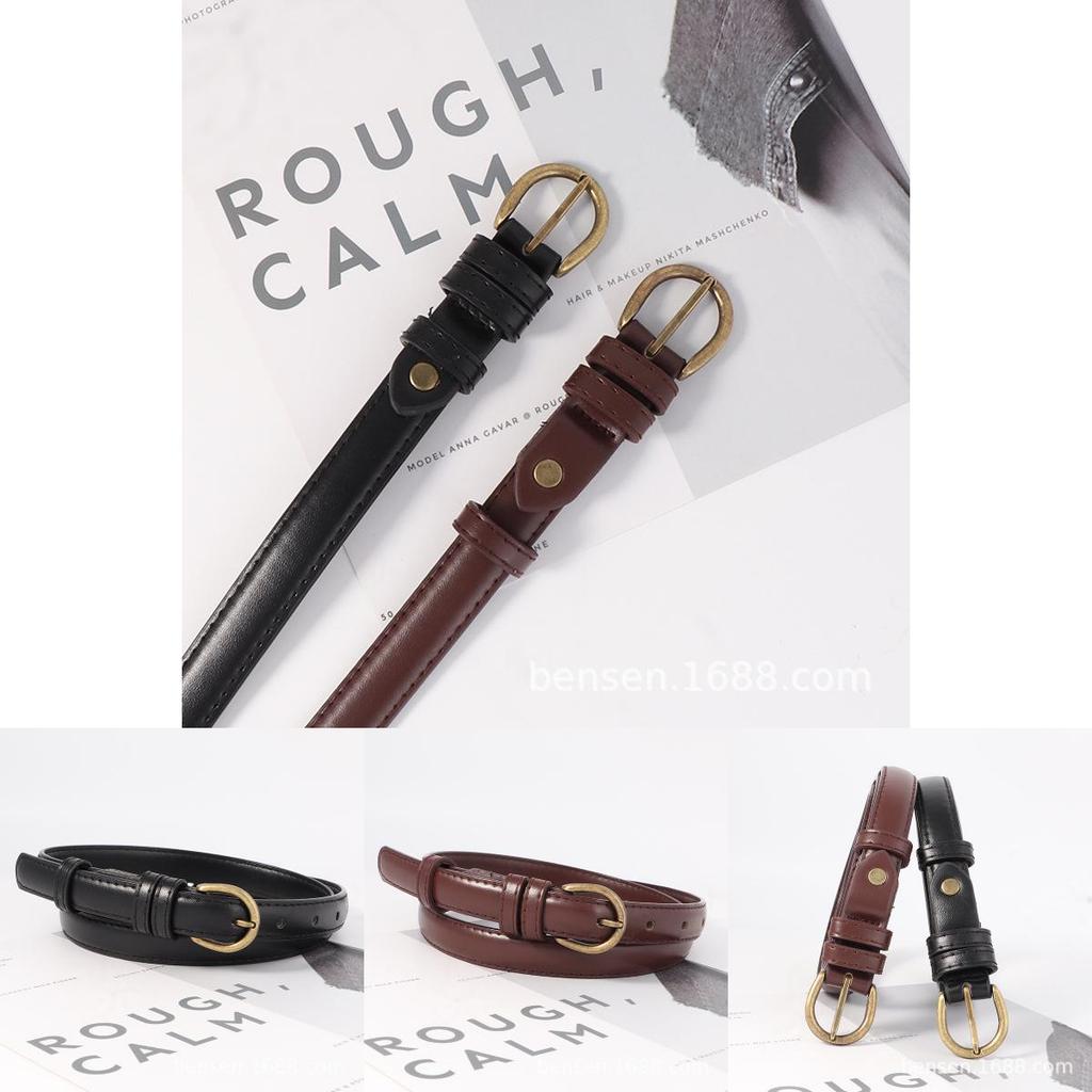 Simple Style Womens Slim Pu Leather Waist Belt With Metal Clasp For Fashion And Work