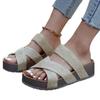 Wish New Large Size Large Size Casual Sandals Women's Slippers Flat Bottom Thick Sole One Word Cross Sandals