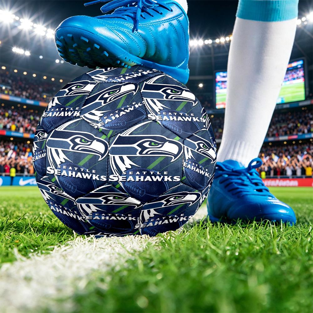 Seattle Seahawks Size 5 Sports Training Ball Shock Absorbing Durable Ball For Match Daily Practice Outdoor Activities
