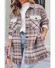Pink Plus Size Macrame Plaid Coat