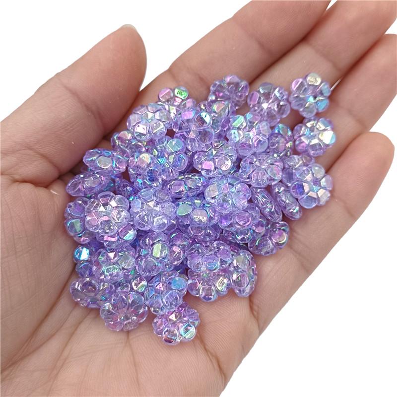 Креативные акриловые бусины-цветы для браслета «Слива» AB прозрачные цветные 40 шт. 10 мм россыпью для самостоятельного изготовления ювелирных изделий ожерелья случайные смешанные