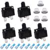 Mxuteuk 5Pcs 3,5,10,15,20Amp Circuit Breakers Push Button Manual Reset 125/250V AC 32V DC,Overload Protector Switch Thermal Circuit Breakers With