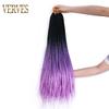 3 PCS Box Braid Synthetic Crochet Braid 24 Inch 22 Roots/pack Ombre Braiding Hair Extension Ombre Purple Crochet Braid