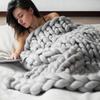 Large Soft Chunky Knitted Thick Wool Blanket With Versatile Colors For Cozy Comfort