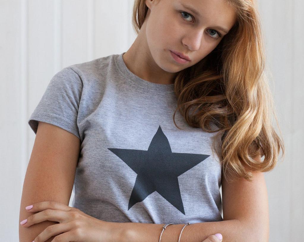 Black Star T-Shirt, Minimalist Geometric Design, Screen Printed