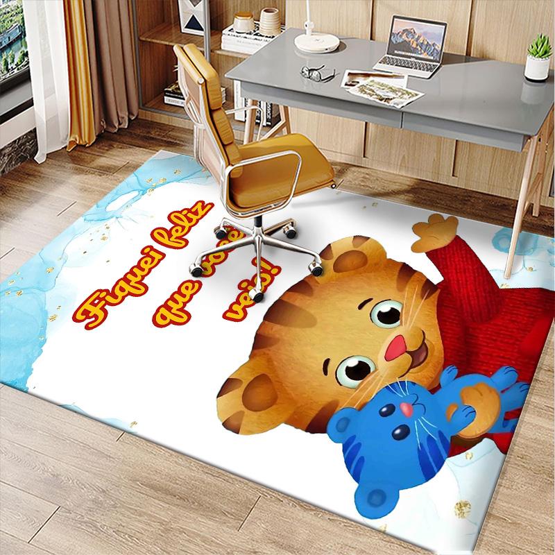 Daniel Tiger Polyester Carpet, Soft Indoor Mat for Office Chair, Living Room, Computer Desk - Decorative Home Office Rug Design