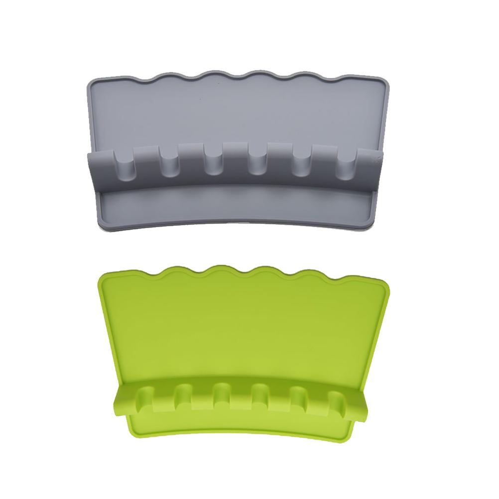 1PC Food Grade Silicone Spoon Rest Holder Gray