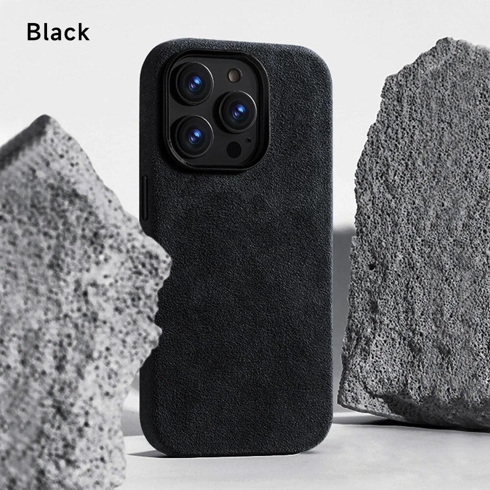 Роскошный замшевый кожаный чехол для iPhone 15 Pro Max 14 13 Pro 12, противоударный защитный чехол с магнитной зарядкой Magsafe