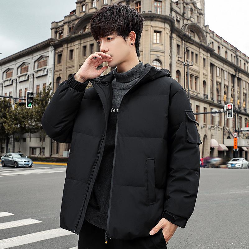 New Down Jacket Winter Thickened Hooded Men's Short Youth White Duck Down Warm Casual Trendy Coat