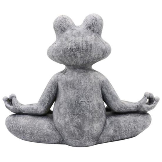Rust-proof Resin Great Realistic Looking Funny Meditating Position Frog Statue Frog Figurine