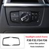 Carbon Fiber Pattern Headlight Switch Decorative Stickers Interior Modification Accessories for BMW 3/4 Series F30 F31 F34