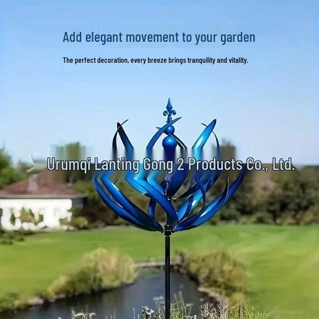 Металлический уличный кинетический ветряк-спиннер: Художественное кованое украшение для двора ручной работы