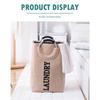 Laundry Basket Dorm Linen Collapsible Fabric Laundry Hamper with Drawstring Handle Portable Folding Dirty Clothes Bag Bathroom