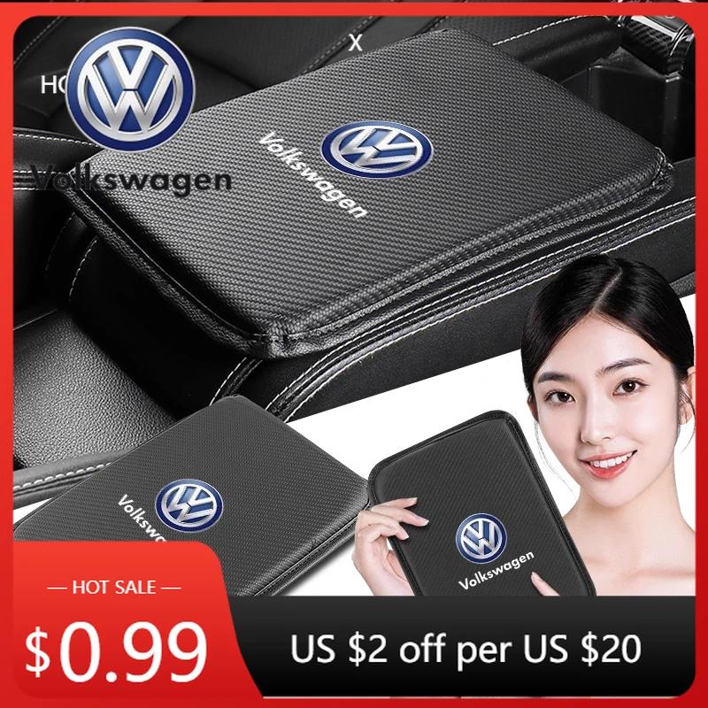For VOLKSWAGEN VW Fashion Leather Car Armrest Box Pad Car Center Console Arm Rest Protector Cover For Volkswagen VW Line Golf MK