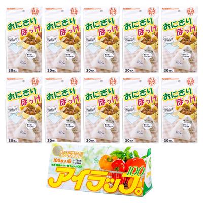 Iwatani Material Iwrap 100 листов Лист для онигири Сделано в Японии Карман для онигири 30 листов х 10 наборов 16 х 16 см С запечатывающей наклейкой Легко и удобно