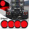 2/4 шт. 4-дюймовый 12-светодиодный круглый водонепроницаемый задний фонарь стоп-сигнал, указатель поворота, габаритный огонь для прицепа, грузовика