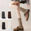 Autumn Winter Women's Leg Warmers Solid Color Lolita Knitted Long Foot Cover Versatile Crochet Heap Sock Boot Cuffs