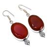 Красный сердолик драгоценный камень 925 стерлинговое серебро подарок ювелирное изделие серьга 2,25"