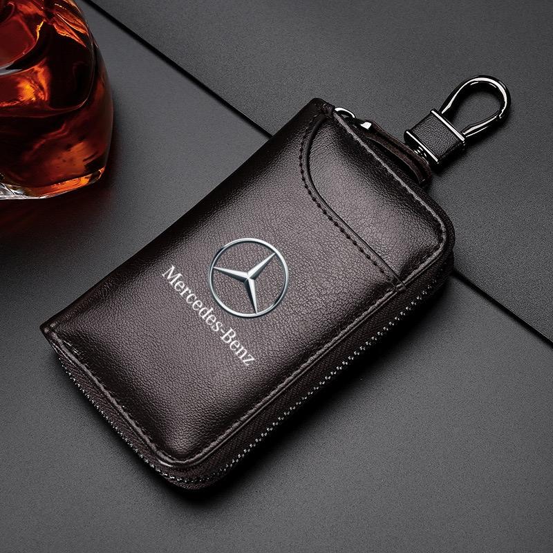 Genuine Leather KeyChain Multifunction Wallet Car Key Case Keys Pouch For Benz C180 C300 W124 W176 W177 C200 C260 GLC CLE CLA AM ZF8