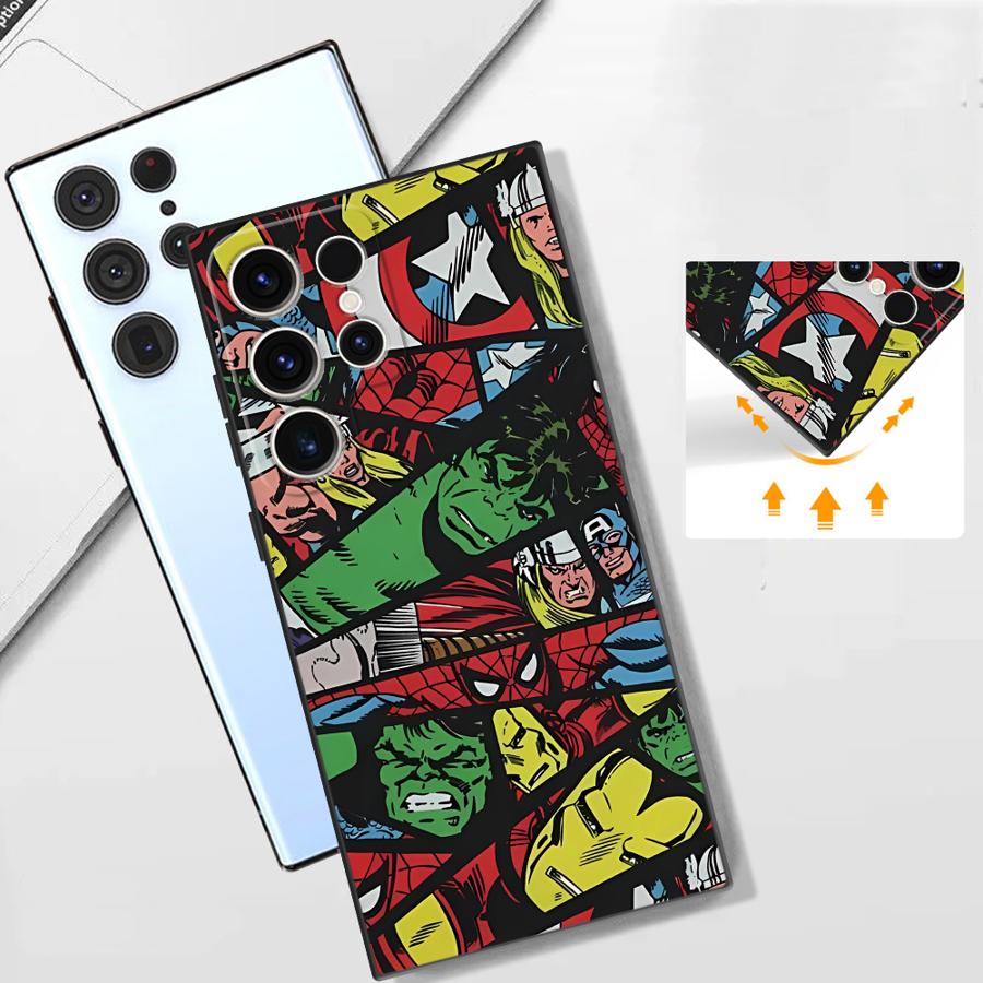 Чехол для телефона Funda для Samsung Galaxy S26 S25 Ultra S20 S24 Plus S21 FE S10 S9 S23 Note 20 Ultra 8 9 10 Аниме Крутой Марвел
