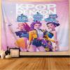 1 K-Pop Demon Hunters Print Tapestry Multi Size Living Room Wall Art Decoration Background Cloth Machine Washable Space Pendan