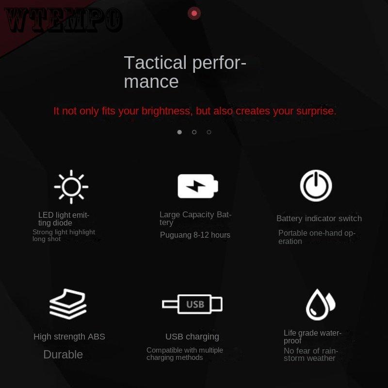 ABS Torch Outdoor Home Portable Searchlight Usb Rechargeable Cob Side Light High Power Strong Light Torch