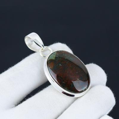 Подвеска из драгоценного камня Bloodstone, натуральный драгоценный камень Bloodstone, ручная работа, 925 пробы, подвеска Bloodstone для женщин, кулон для подарков