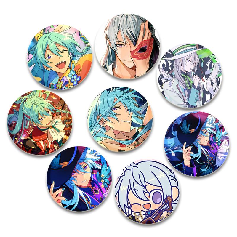 32/44/58 мм Аниме Ensemble Stars Pin Мультяшная фигурка Wataru Hibiki Брошь Креативный милый художественный значок для рюкзака Декор Фанаты Коллекция Подарки