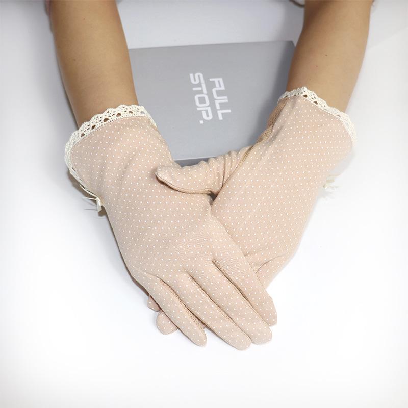 Женские хлопковые велосипедные перчатки с защитой от УФ-лучей - Защита от солнца, Нескользящие, Тонкий стиль, Короткая длина, Принтованный дизайн для весны и лета