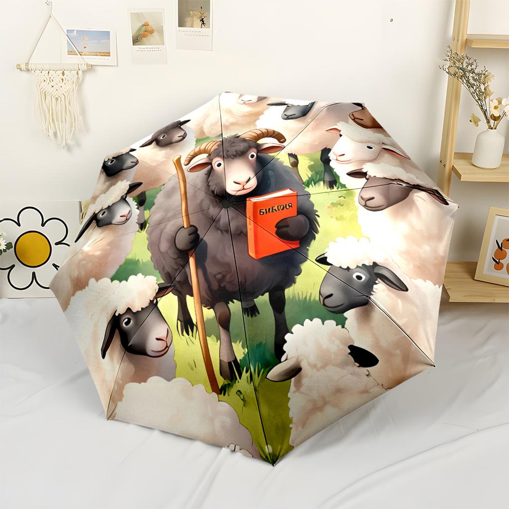 Sheep In A Cloudy Circle 8 Ribs Compact Design Perfect for Outdoor Adventures Outdoor Accessory