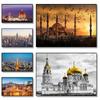 Muslim Mosque Sunset City Scape Night Scene Canvas Painting Posters Prints Wall Pictures Landscape for Living Office Room Decor No Frame