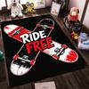 Ride Free Skateboard Design Black Carpet for Living Room Decor Suitable for use as an anti-slip for living room bedroom sofas